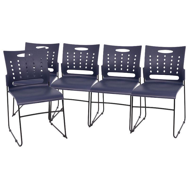 Heidi 881 lb. Capacity Sled Base Stack Chair with Air-Vent Back (Set of 5)