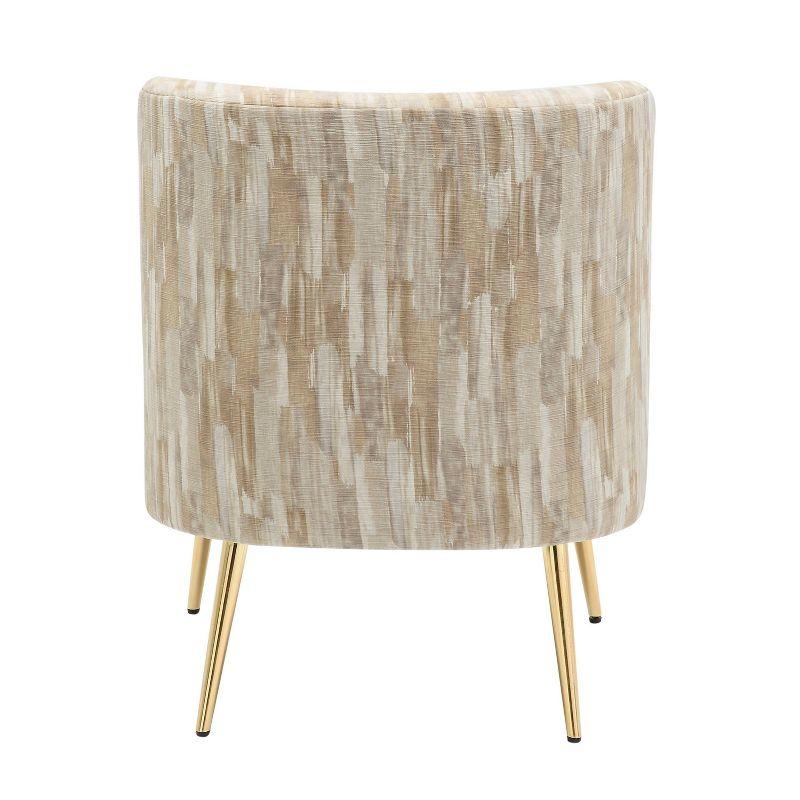 Fran Contemporary Upholstered Slipper Chair Gold/Light Brown - LumiSource: Modern Metal Frame, Polyester, Spot Clean
