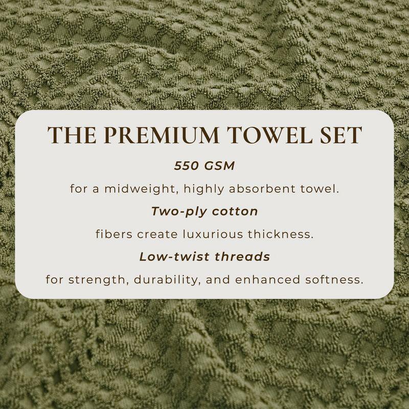FreshFolds 100% Cotton Lattice Texture Bath Towels (Set of 4)