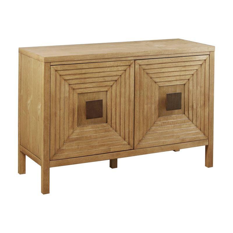 Madison Park Devin 2 Door Accent Cabinet with Adjustable Shelves Natural: Contemporary Style, Wood Frame, Storage Organizer