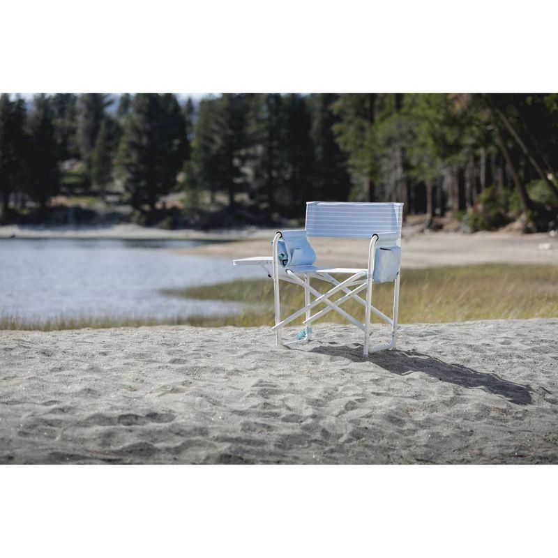 Picnic Time Outdoor Directors Chair - Mod Denim Stripes