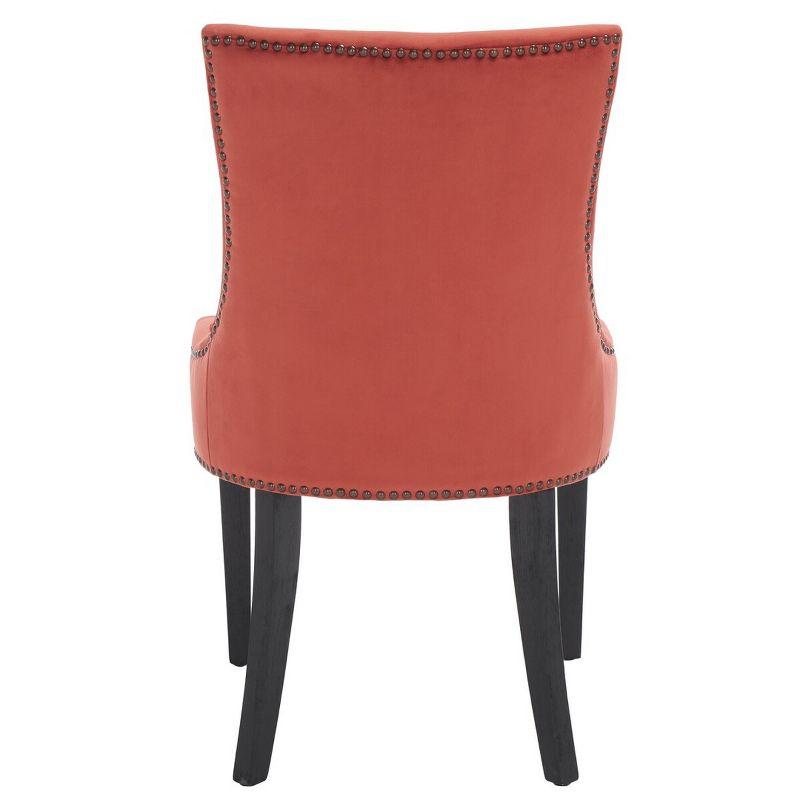 Lester 19''H Dining Chair (Set of 2) with Brass Nail Heads - Rust - Safavieh