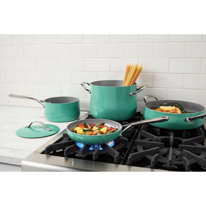 Cuisinart 12-Piece Turquoise Enamel Nonstick Cookware Set