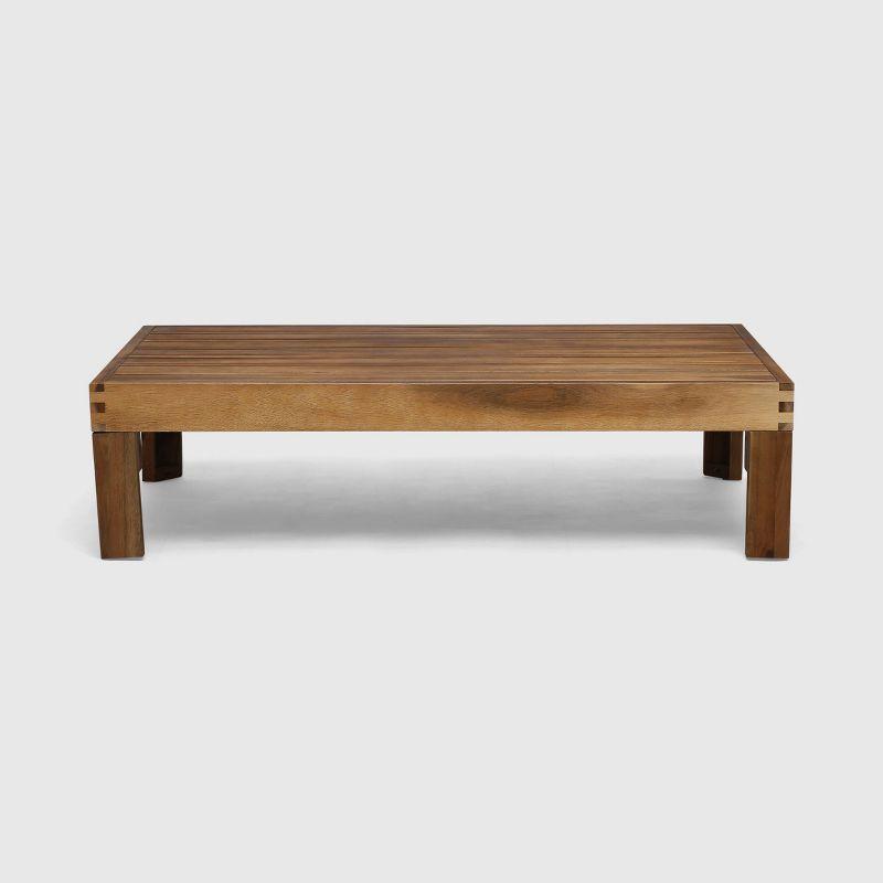 Alcove 5pc Acacia Wood Sofa Set Teak/Dark Teal - Christopher Knight Home: Weather-Resistant Outdoor Seating