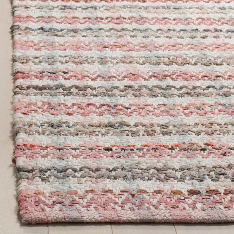 Handwoven Coastal Charm Pink Multi Wool-Cotton 8' x 10' Area Rug