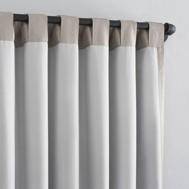 50"x17" Sun Zero Blackout Evelina Faux Dupioni Silk Beaded Tassels Curtain Valance Beige: Window Valance, Solid Pattern
