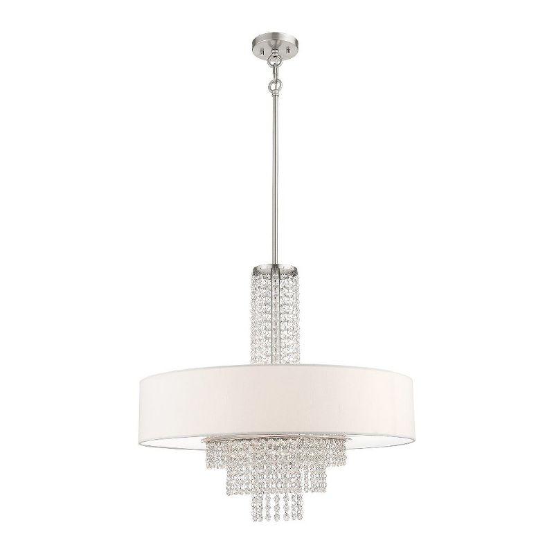 Carlisle 5-Light Brushed Nickel Pendant with Crystal Accents