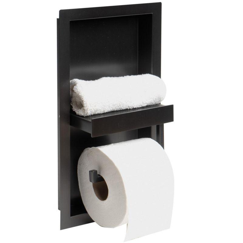 PVD Stainless Steel Recessed Toilet Paper Holder / Bathroom Niche