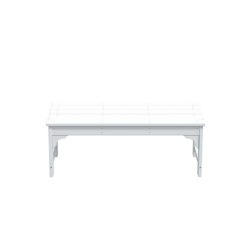 White Backless All-Weather Plastic Outdoor Bench