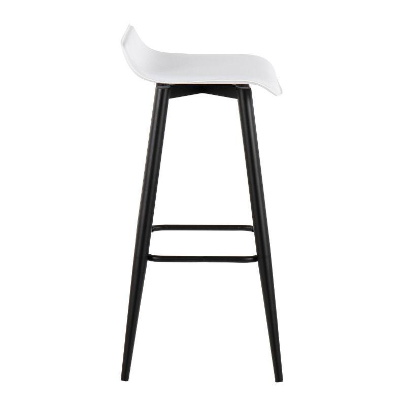 Set of 2 Ale Faux Leather/Steel Barstools Black/White - LumiSource: Upholstered Rectangle, Fixed Height, 250lbs Capacity