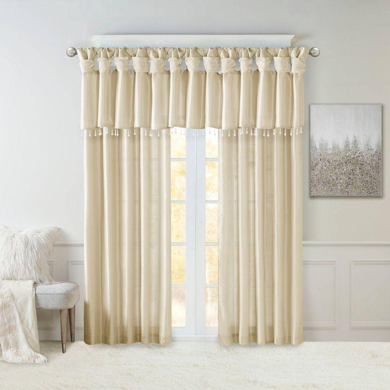 Emilia Lightweight Faux Silk Valance with Beads