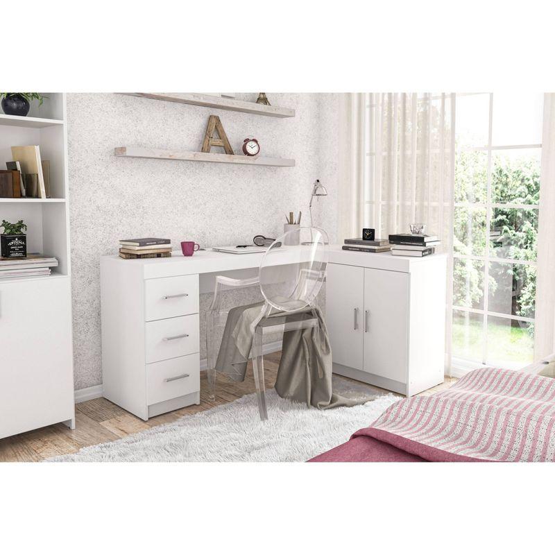 Mayne Corner Desk White - Polifurniture
