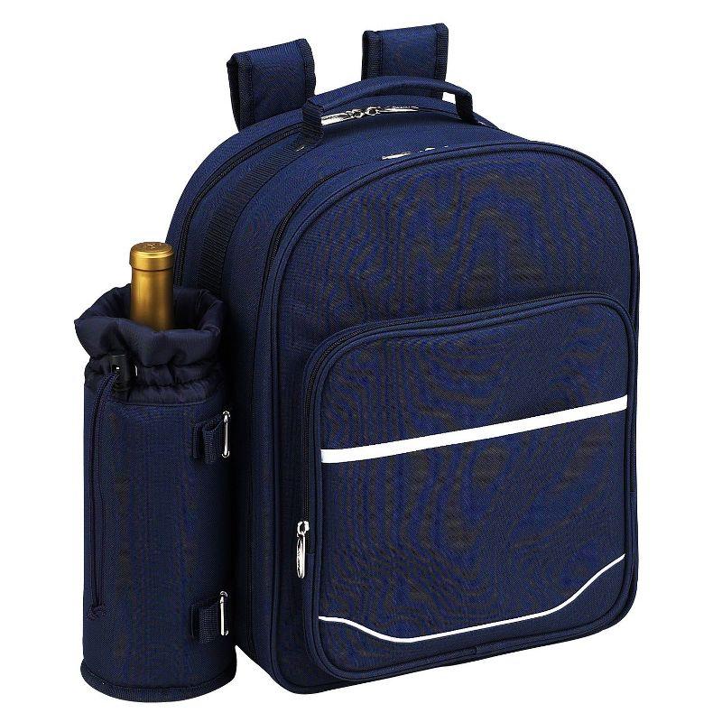Picnic at Ascot Deluxe Picnic Backpack for Two - Trellis Blue