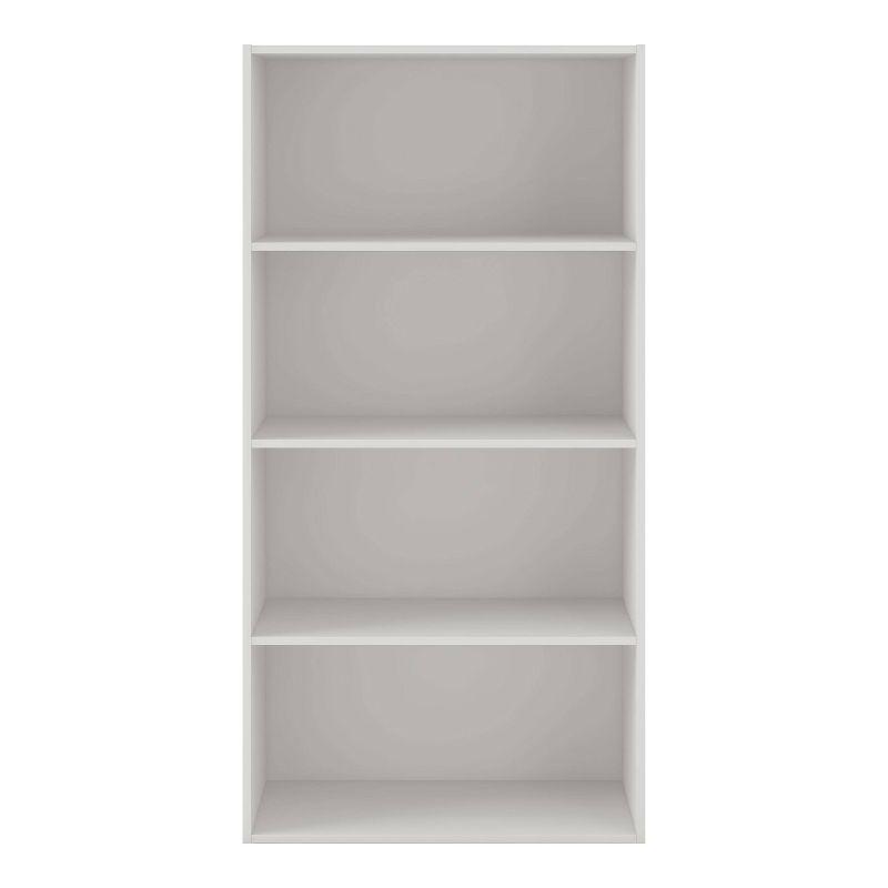 24/7 Shop At Home 46.9" Silkpath Modern 4 Tier Stackable and Modular Bookcase White: Modular Organizer, Open Shelving