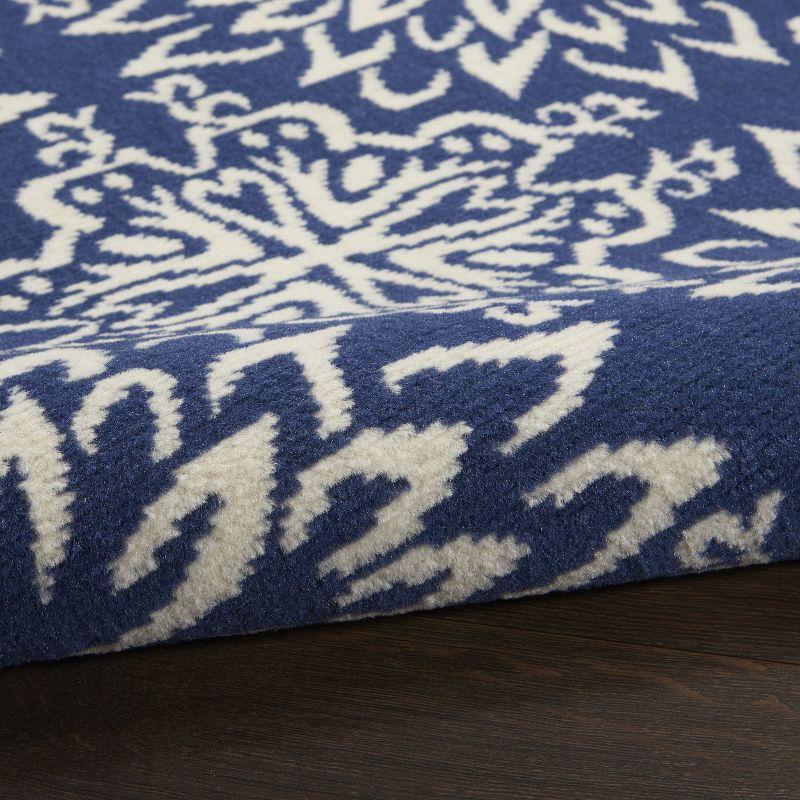 Jubilant JUB06 Ivory/Blue Area Rug Beach Transitional Floral By Nourison Navy/Ivory 4' x 6'