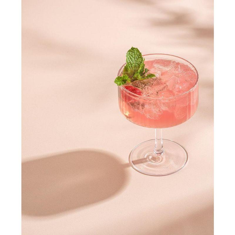 JoyJolt Elle Fluted Coupe Martini Glasses, 10oz (Set of 2)