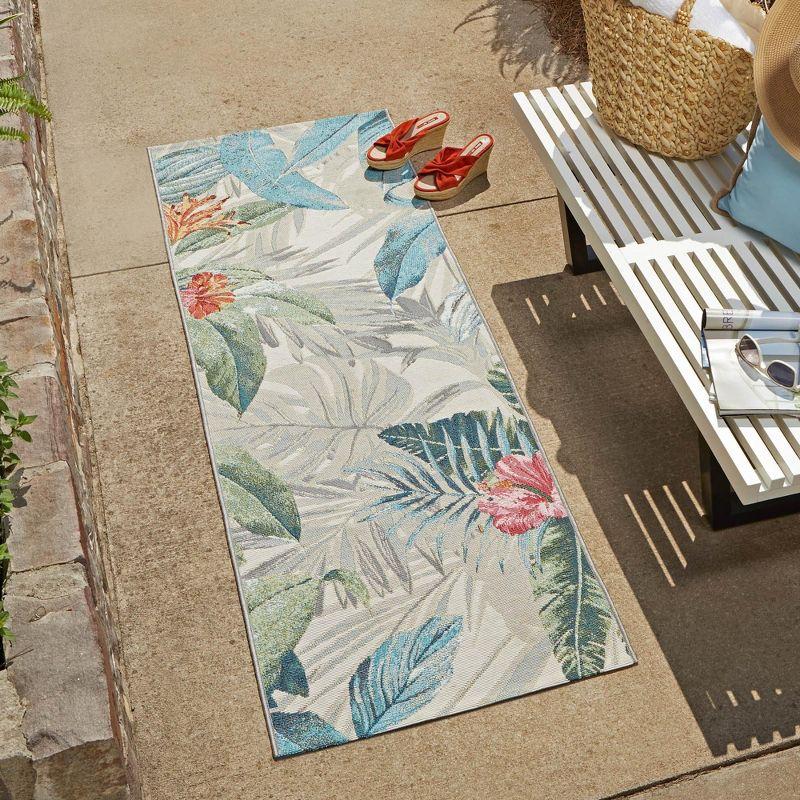 Unique Loom 2' 7 x 12' 0 Runner Multi Outdoor Botanical Kula Area Rug