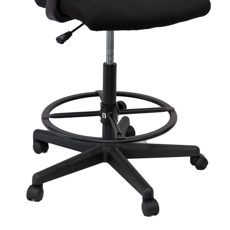 Stand Up Desk Store Sit to Stand Drafting Task Stool Chair for Standing Desks with Adjustable Footrest and Armrests (Black)