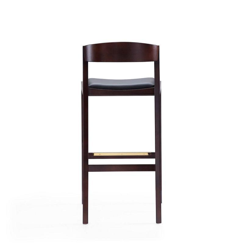Set of 2 Klismos Upholstered Beech Wood Barstools Black - Manhattan Comfort: Danish Modern Design, Foam Padded, No Assembly Required