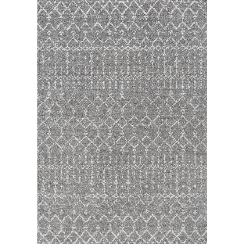 Reversible Gray/Ivory Trellis Synthetic 8' x 10' Area Rug