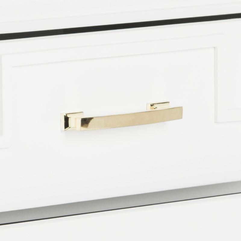 Raina 3 Drawer Greek Key Nightstand - FOX6278 - White - Safavieh Couture