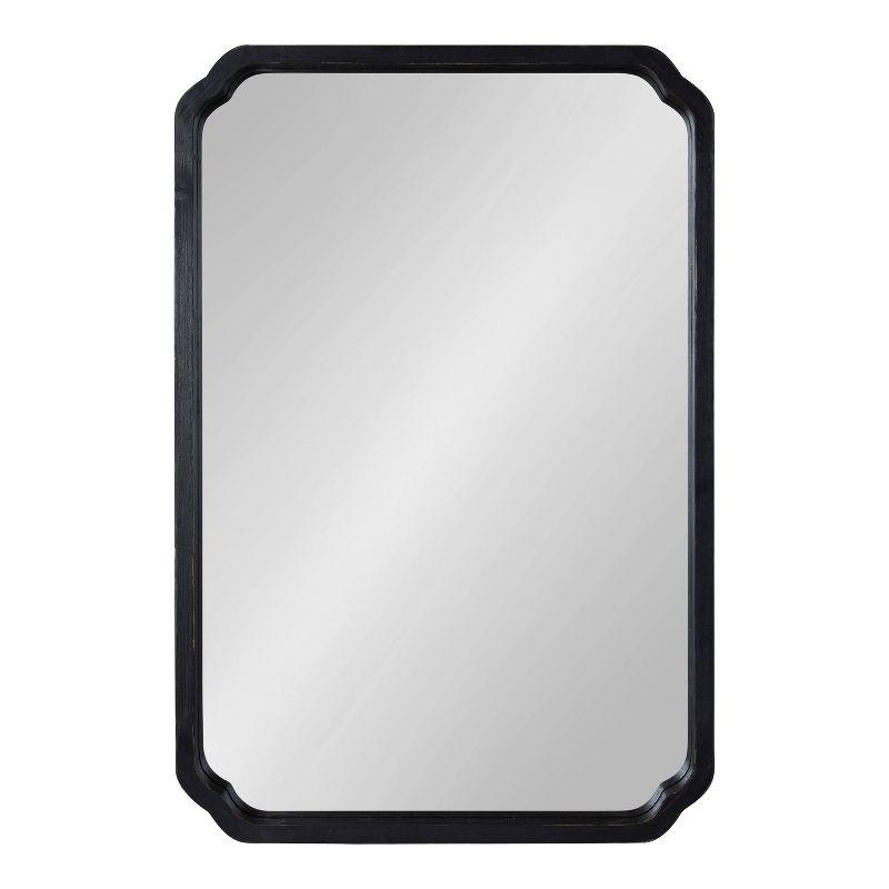 Kate & Laurel All Things Decor 24"x36" Marston Farmhouse Rectangle Wall Mirror Black: Modern Wood Frame, No Assembly Required