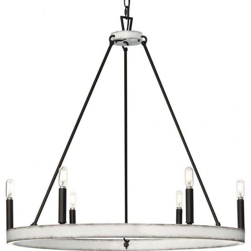 6 - Light Dimmable Wagon Wheel Chandelier