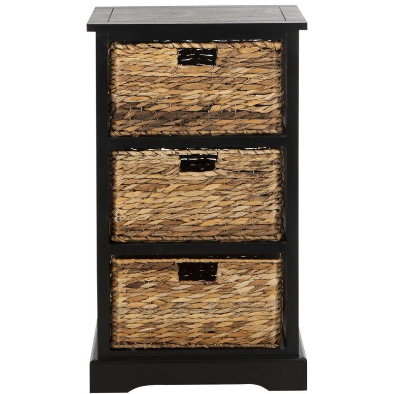Halle Storage Side Table - AMH5738 - Distressed Black - Safavieh Couture