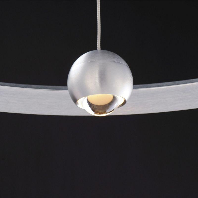 Modern Brushed Aluminum LED Pendant Light with CCT Select