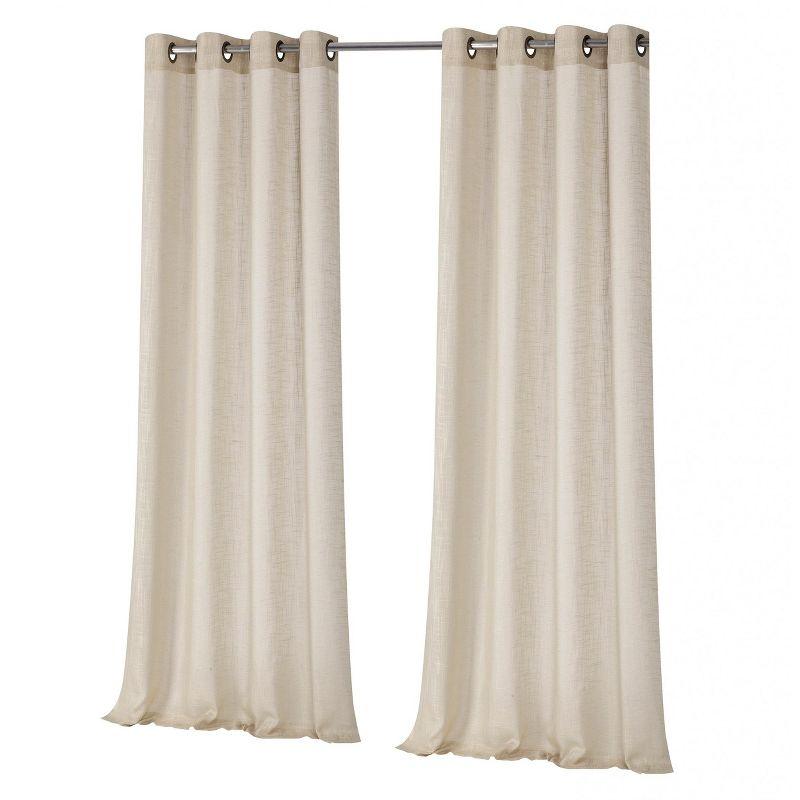 Kate Aurora 2 Pack Semi Sheer Grommet Top Window Curtains