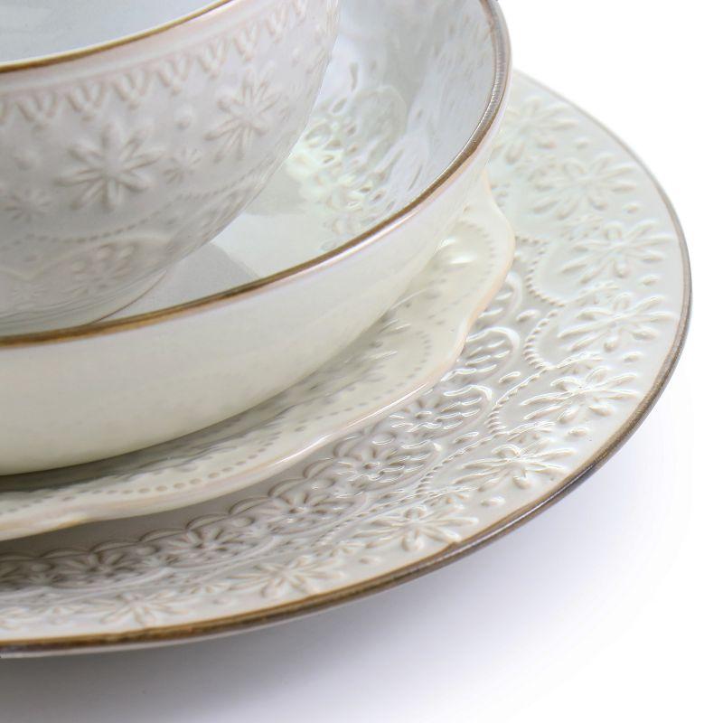 Elama 16 Piece Stoneware Dinnerware Set - Service for 4