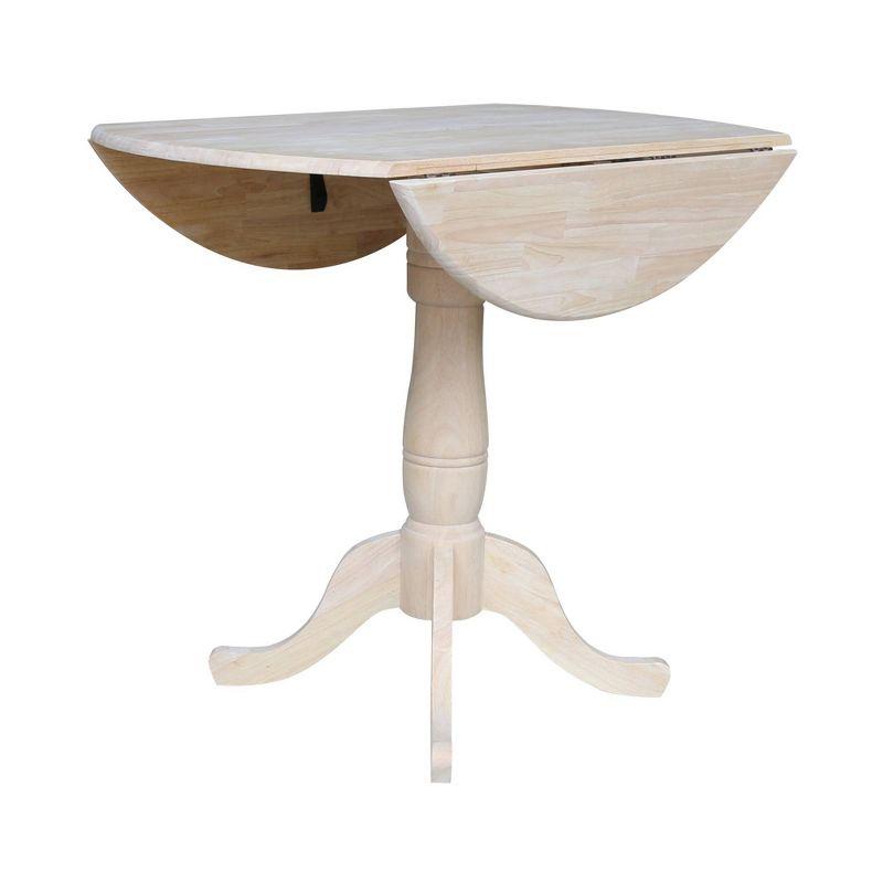 Timothy Round Drop Leaf Table - Unfinished - International Concepts