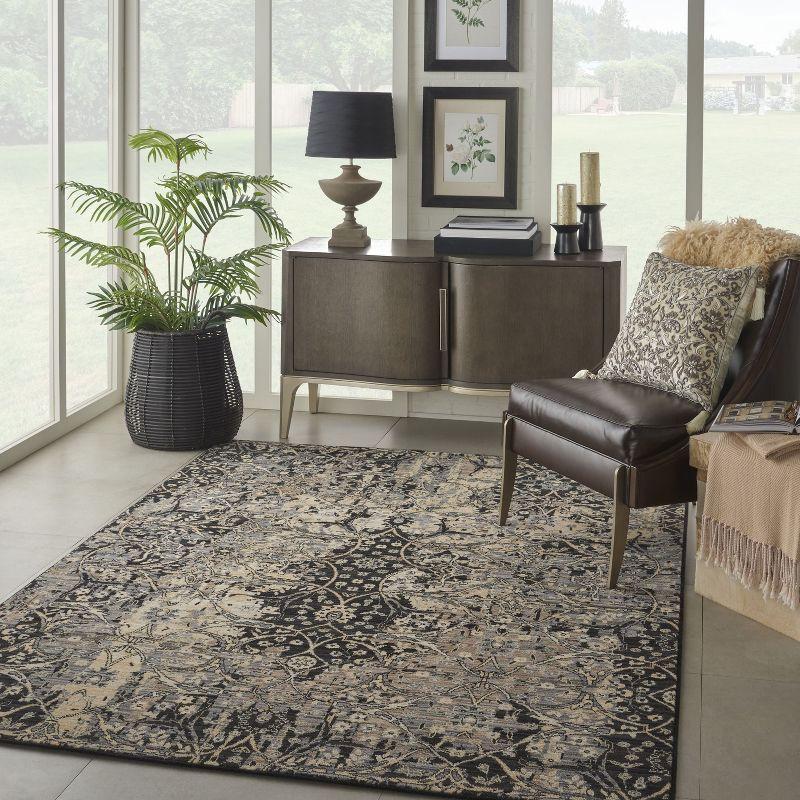 Nourison Majestic MST01 Black/Beige/Gray Indoor Area Rug - 5'6 x 8'