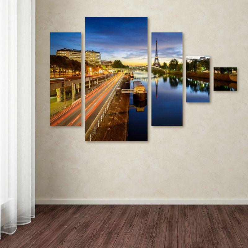 Blue Hour in Paris Multi-Panel Canvas Art Set