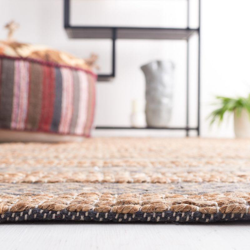 Natural Fiber NFB653 Power Loomed Area Rug - Charcoal/Natural - 8'9"x11'9" - Safavieh.