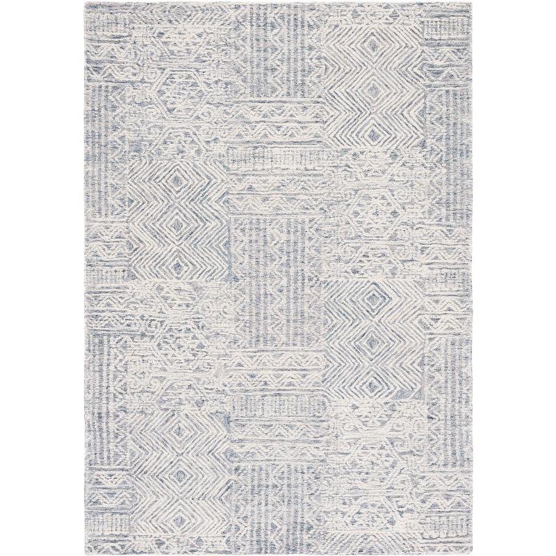 Hand-Tufted Abstract Gray Wool Square Area Rug