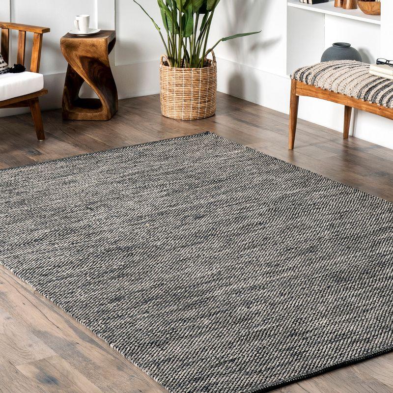 Gray 6' x 9' Handmade Cotton Flat Woven Area Rug