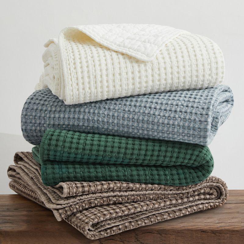 Mills Waffle Forest Green King Bedspread Set - Levtex Home