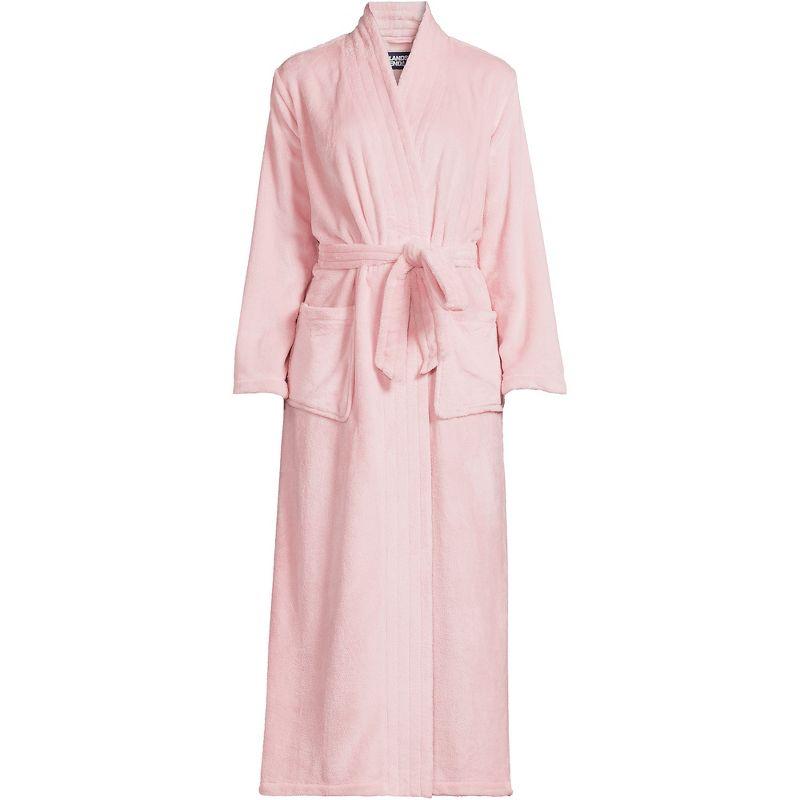 Lands' End Women's Cozy Plush Long Wrap Robe