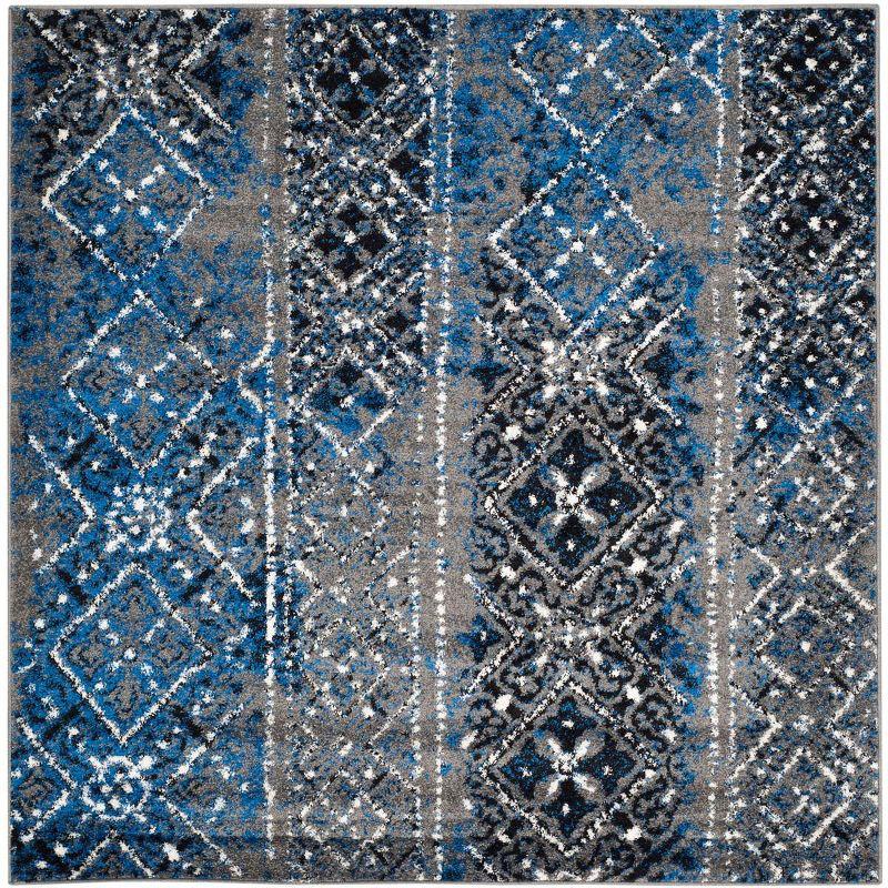 Adirondack ADR111 Machine Made Indoor Area Rug - Silver/Multi - 4'x4' - Safavieh
