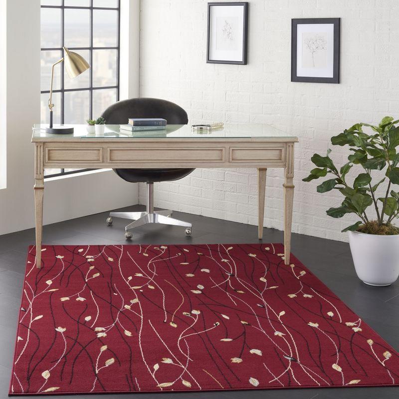 Nourison Grafix Flowing Vines and Blooms Indoor Area Rug