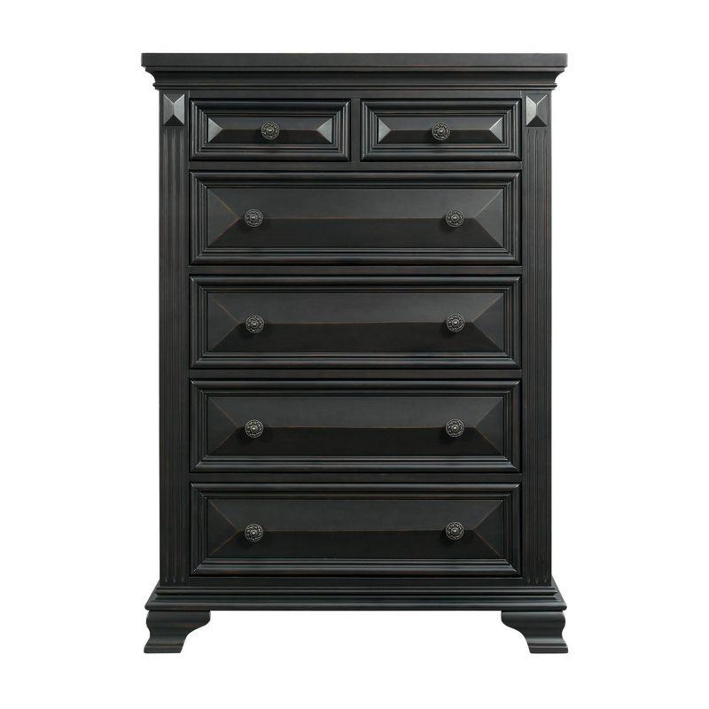 Trent 6 Drawer Chest Black - Picket House Furnishings