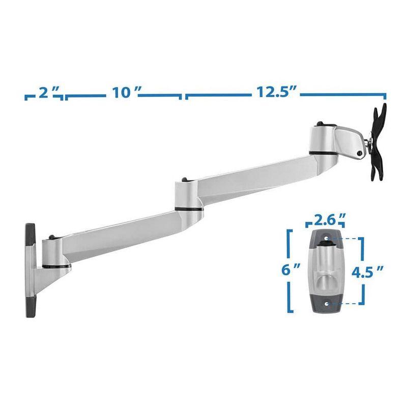 Mount-It! Single Articulating, Full Motion, Tilting, Wall Mount For 13 - 32 Inches, Samsung, Sony, Asus, Dell, LG, Sharp, Insignia, ViewSonic - Silver