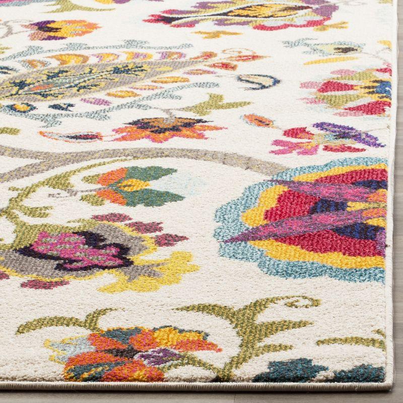 Ivory Floral 47" Soft Synthetic Easy-Care Area Rug