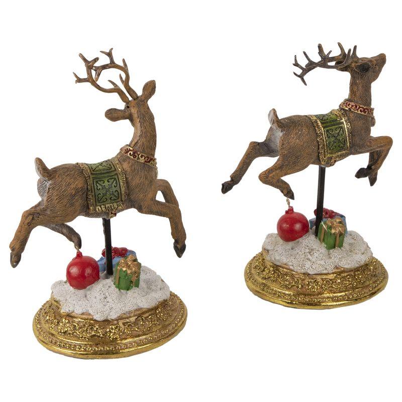 Northlight Glittered Reindeer Christmas Stocking Holders - 9.5" - Set of 2