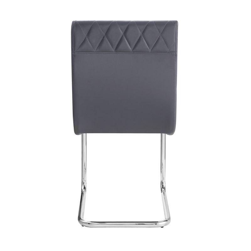 Set 2 17" Ansonia Dining Chairs Gray/Chrome - Acme Furniture