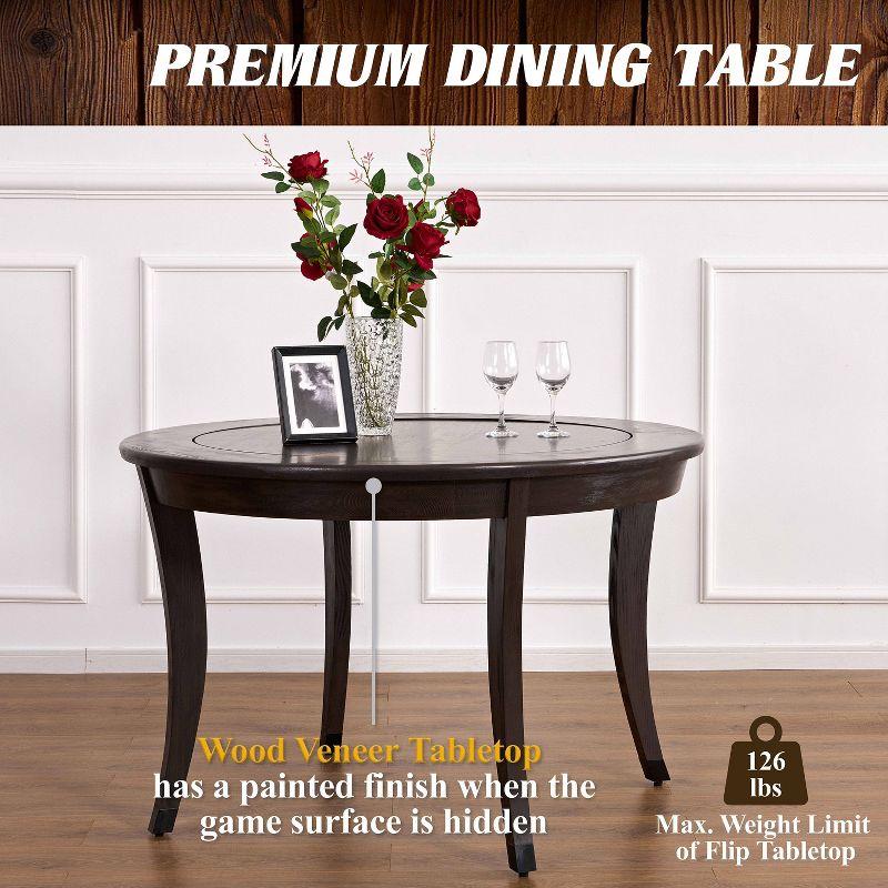 Barrington 48-in Onyx Poker Table 2-in-1 Flip-Top Dining Table for 6 Players