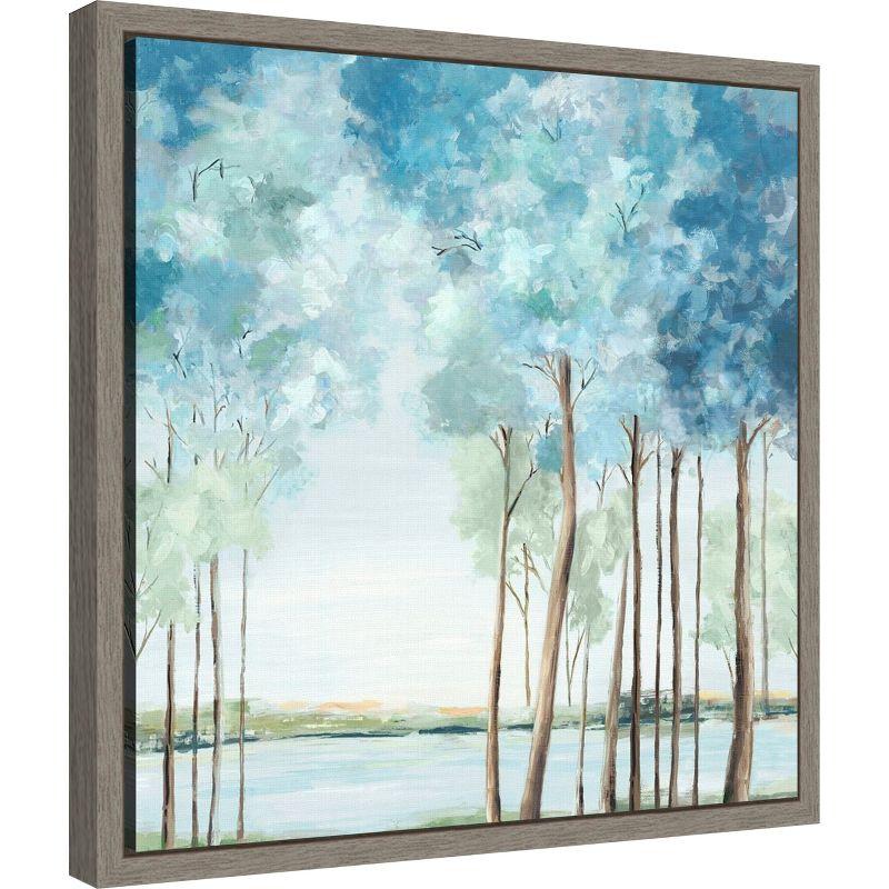 Amanti Art Step into Dream (Trees and Lake) by Eva Watts Canvas Wall Art Print Framed 16 x 16-in.