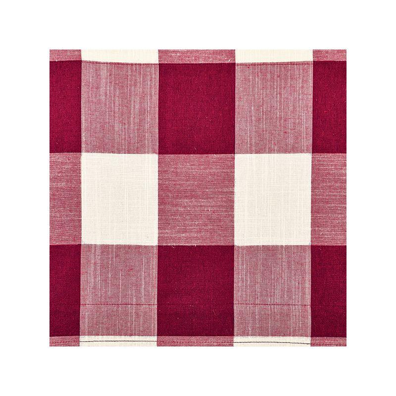 Kate Aurora Set of 2 Country Farmhouse Plaid Stain/Water Resistant Chair Cushions - Burgundy