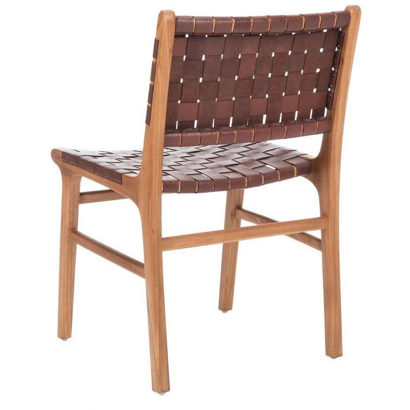 Taika Woven Leather Dining Chair (Set of 2)  - Safavieh